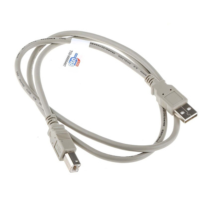 RS PRO USB 2.0 Cable, Male USB A to Male USB B Cable, 1m