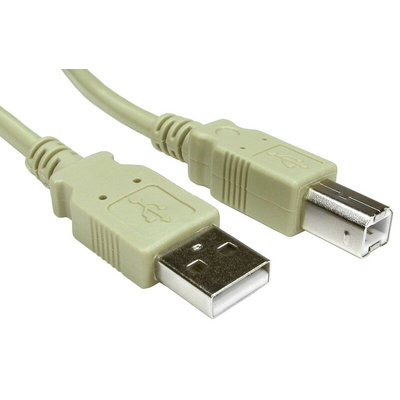 RS PRO USB 2.0 Cable, Male USB A to Male USB B Cable, 3m