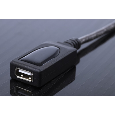 RS PRO USB 2.0 Cable, Male USB A to Female USB A USB Extension Cable, 12m