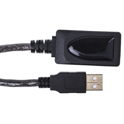 RS PRO USB 2.0 Cable, Male USB A to Female USB A USB Extension Cable, 12m