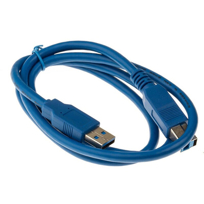 RS PRO USB 3.0 Cable, Male USB A to Male USB B Cable, 1m