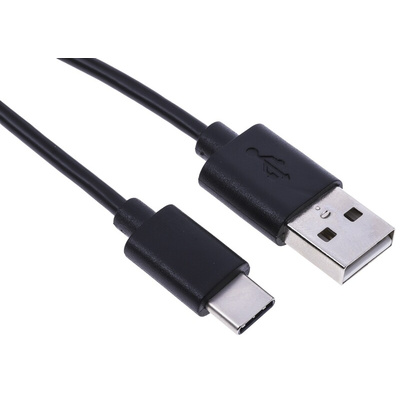 RS PRO USB 2.0 Cable, Male USB C to Male USB A Cable, 1m