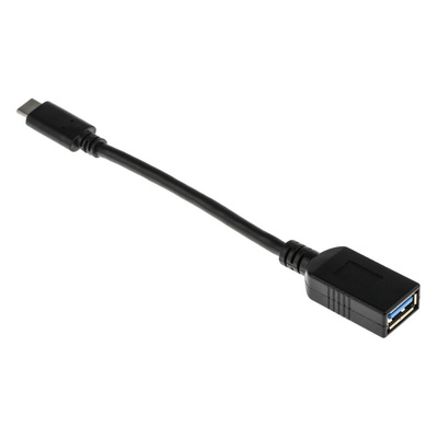 RS PRO USB 3.1 Cable, Male USB C to Female USB A Cable, 150mm