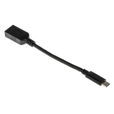 RS PRO USB 3.1 Cable, Male USB C to Female USB A Cable, 150mm