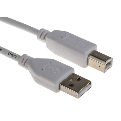 RS PRO USB 2.0 Cable, Male USB A to Male USB B Cable, 2m