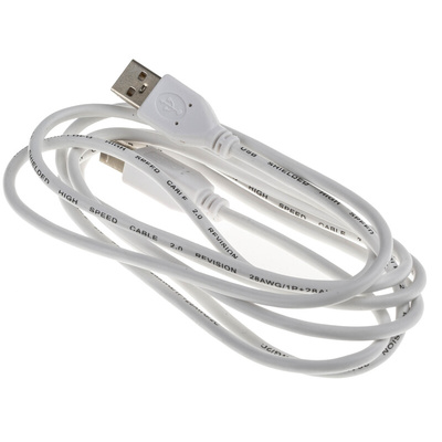 RS PRO USB 2.0 Cable, Male USB A to Male USB B Cable, 2m