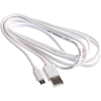 RS PRO USB 2.0 Cable, Male USB A to Male Micro USB B Cable, 1.8m