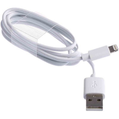 RS PRO USB 2.0 Cable, Male USB A to Male Lightning Cable, 1m