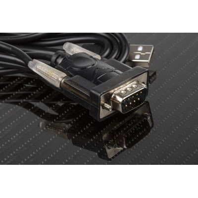 RS PRO Cable, Male USB A to Male 9 Pin D-sub Cable, 1.2m
