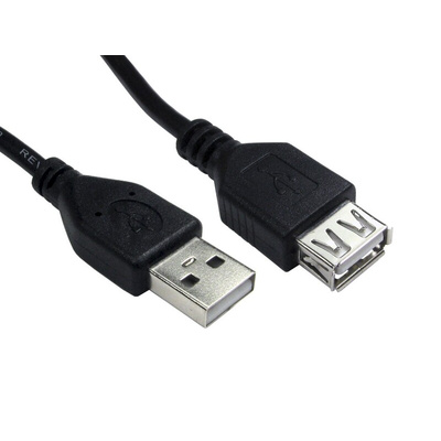 RS PRO USB 2.0 Cable, Male USB A to Female USB A Cable, 500mm