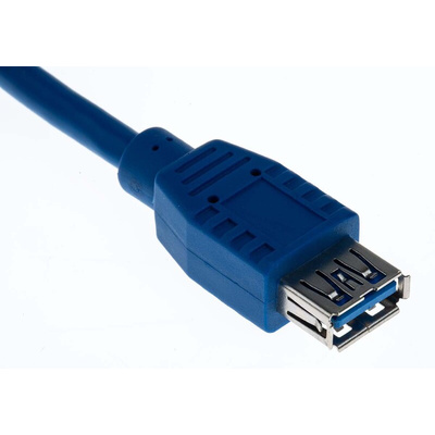 RS PRO USB 3.0 Cable, Male USB A to Female USB A USB Extension Cable, 2m