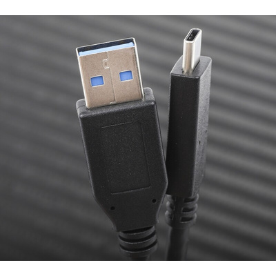 RS PRO USB 3.0, USB 3.1 Cable, Male USB A to Male USB C Cable, 2m
