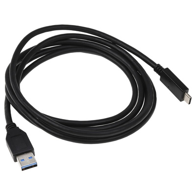 RS PRO USB 3.0, USB 3.1 Cable, Male USB A to Male USB C Cable, 2m