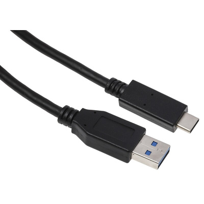 RS PRO USB 3.0, USB 3.1 Cable, Male USB A to Male USB C Cable, 2m