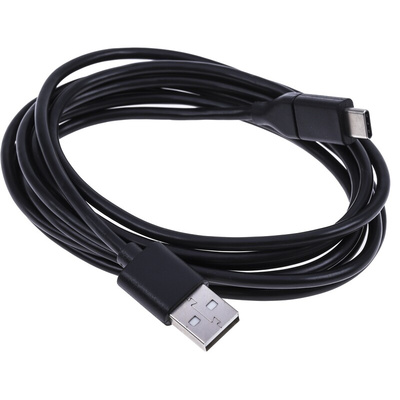 RS PRO USB 2.0 Cable, Male USB A to Male USB C Cable, 2m