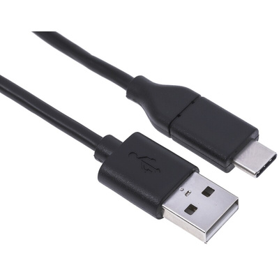 RS PRO USB 2.0 Cable, Male USB A to Male USB C Cable, 2m