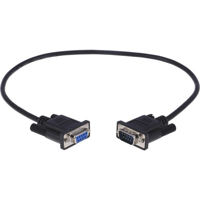 StarTech.com Male 9 Pin D-sub to Female 9 Pin D-sub Serial Cable, 0.5m PVC