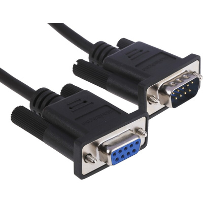 StarTech.com Male 9 Pin D-sub to Female 9 Pin D-sub Serial Cable, 0.5m PVC