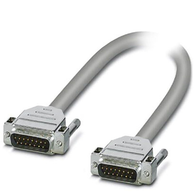 Phoenix Contact Male 15 Pin D-sub to Male 15 Pin D-sub Serial Cable, 2m