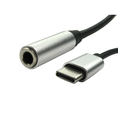 RS PRO Cable, Male USB C to Female 3.5mm Stereo Jack Cable, 150mm