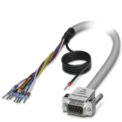 Phoenix Contact Male 9 Pin D-sub to Male Unterminated Serial Cable, 2m PVC