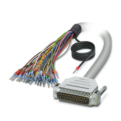 Phoenix Contact Male 25 Pin D-sub Unterminated Serial Cable, 3m PVC