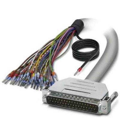 Phoenix Contact Male 37 Pin D-sub Unterminated Serial Cable, 0.5m