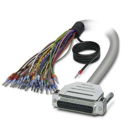 Phoenix Contact Female 25 Pin D-sub Unterminated Serial Cable, 1m