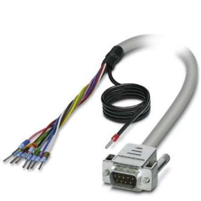 Phoenix Contact Male 9 Pin D-sub Unterminated Serial Cable, 1m