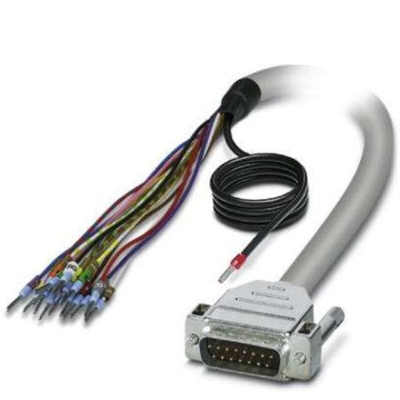 Phoenix Contact Male 15 Pin D-sub Unterminated Serial Cable, 6m