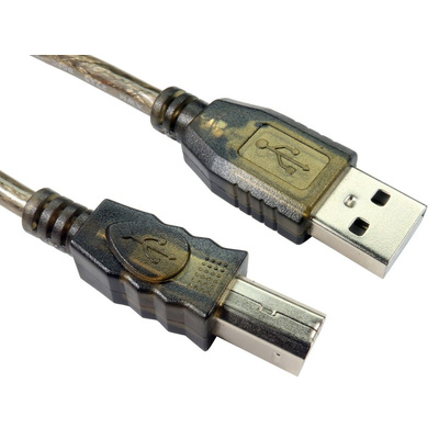 RS PRO USB 2.0 Cable, Male USB A to Male USB B USB Extension Booster Cable, 15m