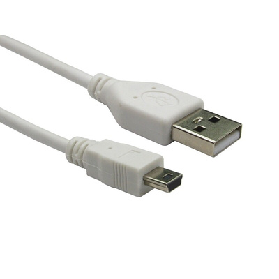RS PRO USB 2.0 Cable, Male USB A to Male Mini USB B Cable, 0.5m