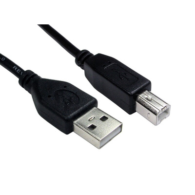 RS PRO USB 2.0 Cable, Male USB A to Male USB B Cable, 3m