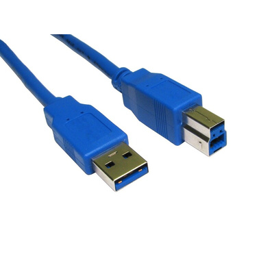 RS PRO USB 3.0 Cable, Male USB A to Male USB B Cable, 2m