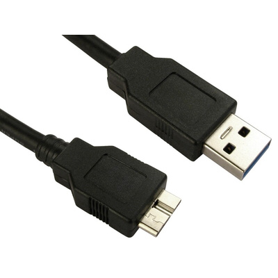 RS PRO USB 3.0 Cable, Male USB A to Male Micro USB B Cable, 2m