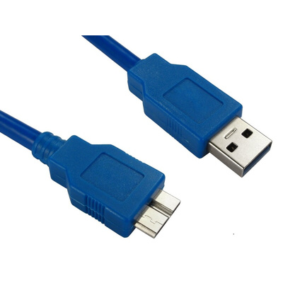 RS PRO USB 3.0 Cable, Male USB A to Male Micro USB B Cable, 2m