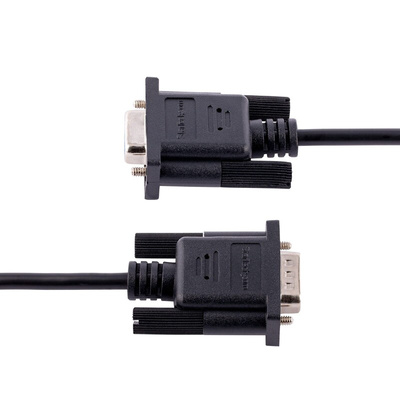 StarTech.com Female 9 Pin D-sub to Male 9 Pin D-sub Serial Cable, 3m PVC