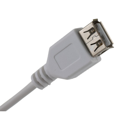 RS PRO USB 2.0 USB Extension Cable, Male USB A to Female USB A USB Extension Cable, 1m