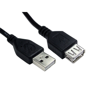 RS PRO USB 2.0 Cable, Male USB A to Female USB A Cable, 3m