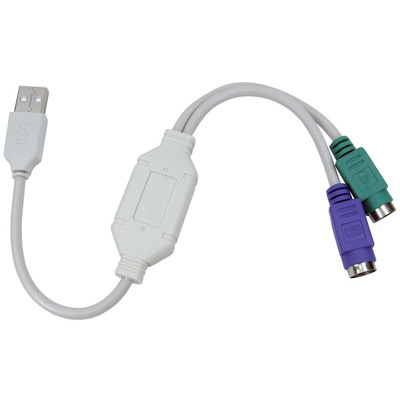 RS PRO Adapter, Male USB A to Female PS/2 USB Adapter, 360mm