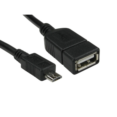 RS PRO Cable, Male USB C to Male Micro USB B Cable, 140mm