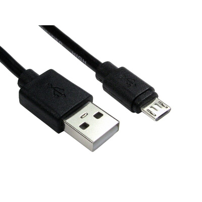 RS PRO USB 2.0 Cable, Male USB A to Male Micro USB B Cable, 1m