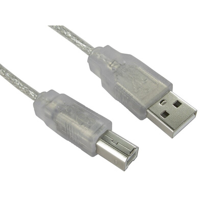RS PRO USB 2.0 Cable, Male USB A to Male USB B Cable, 3m