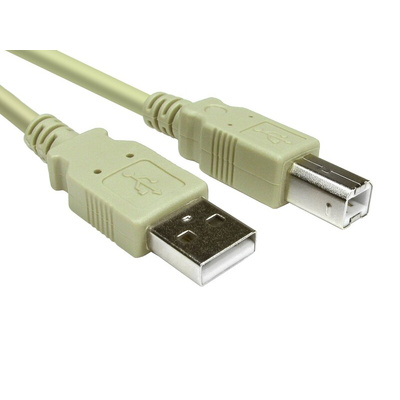 RS PRO USB 2.0 Cable, Male USB A to Male USB B Cable, 1m