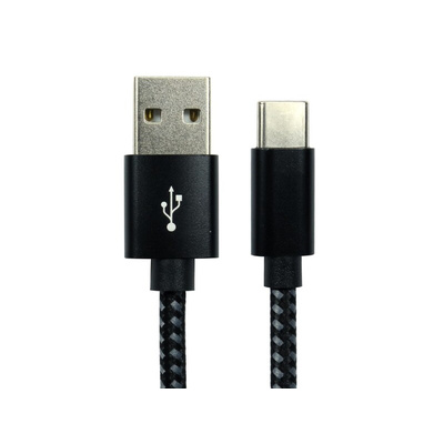 RS PRO USB 2.0 Cable, Male USB C to Male USB A Cable, 1.8m