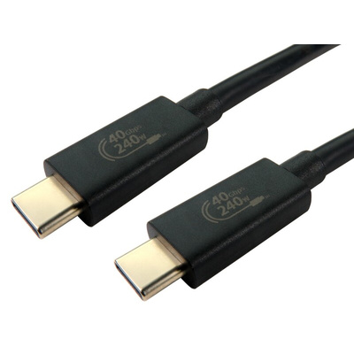 RS PRO USB 4.0 Cable, Male USB C to Male USB C Cable, 1m