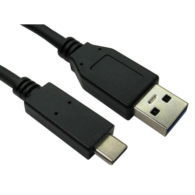 RS PRO USB 3.1 Cable, Male USB C to Male USB A Cable, 2m