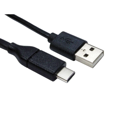 RS PRO USB 2.0 Cable, Male USB C to Male USB A  Cable, 3m