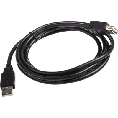 Roline USB 2.0 Cable, Male USB A to Female USB A USB Extension Cable, 1.8m