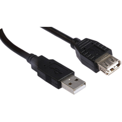 Roline USB 2.0 Cable, Male USB A to Female USB A USB Extension Cable, 1.8m